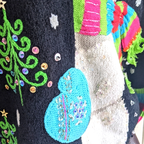 RARE Vintage Design Options Philip &Jane Gordon peekaboo snowman sweater XL - Picture 7 of 15